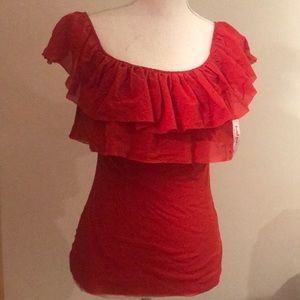 Sweet Pea Ruffle Shoulder Blouse Size M